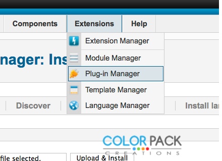 ไปที่ Extensions >> Plug-in Manager