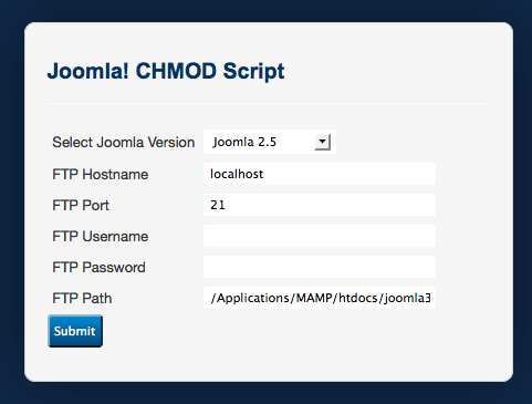 joomla chmod script