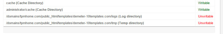 tmp log folder not Writable