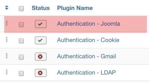 Plugin Authentication Joomla 